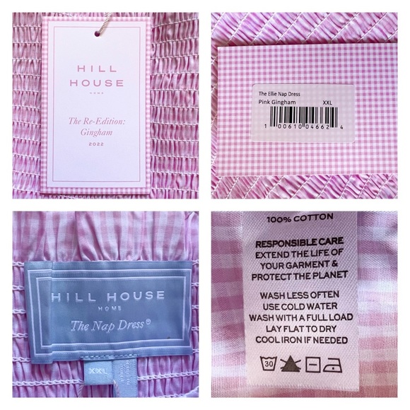 New! HILL HOUSE HOME Ellie Nap Tiered Midi Dress in Pink Gingham - Picture 13 of 13